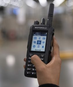 Motorola two-way radio being used by hotel staff for clear communication